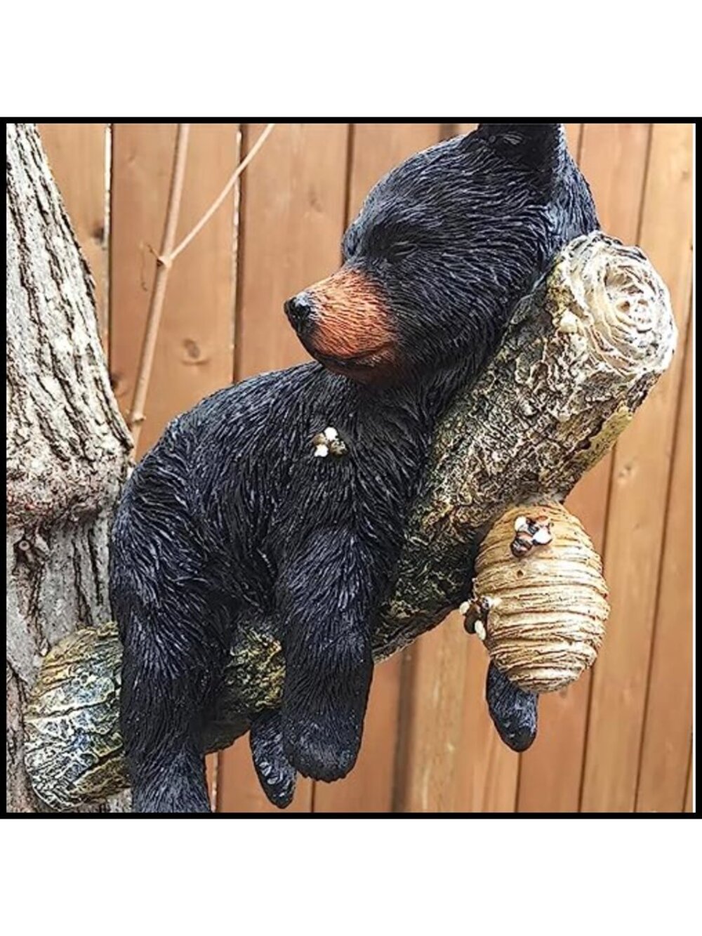 Bear Statue Tree Hugger Outdoor Garden Sculpture Resin Tree Peeker Decor